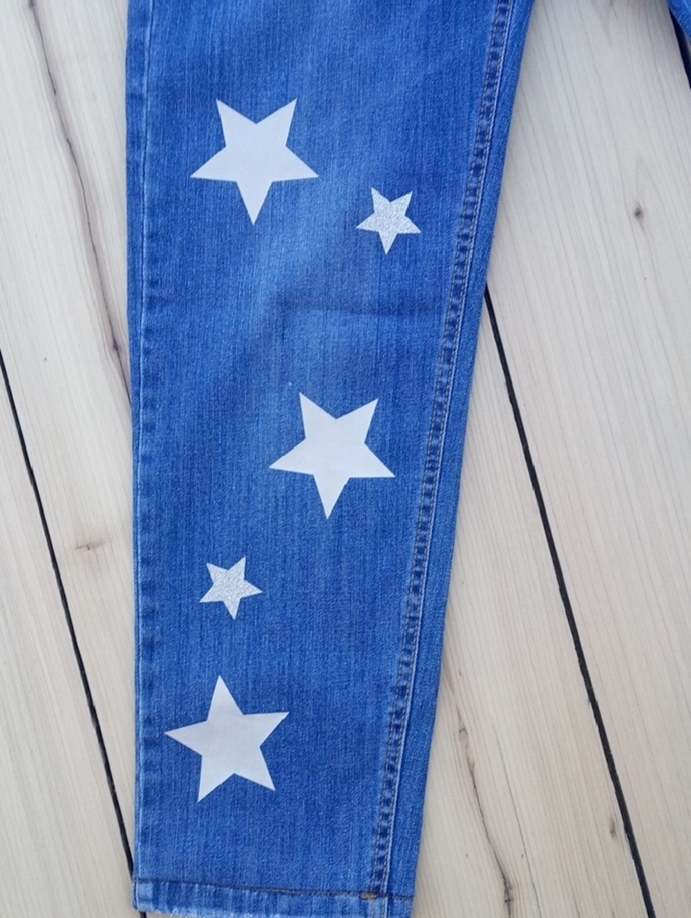 Rinascimento Denim Jeans with White Star Print - Picture 5 of 13